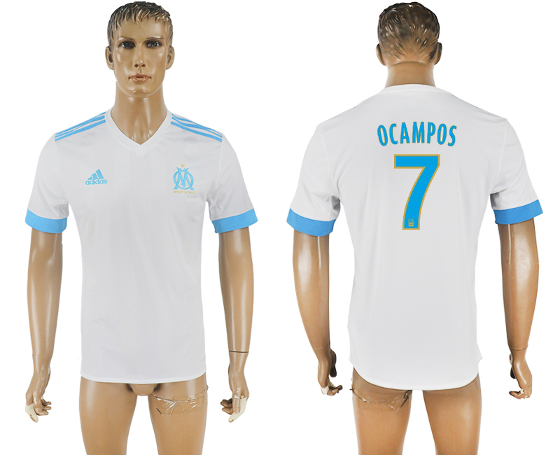 2017-2018 Olympique de Marseille FOOTBALL JERSEYS  OCAMPOS #7 WH