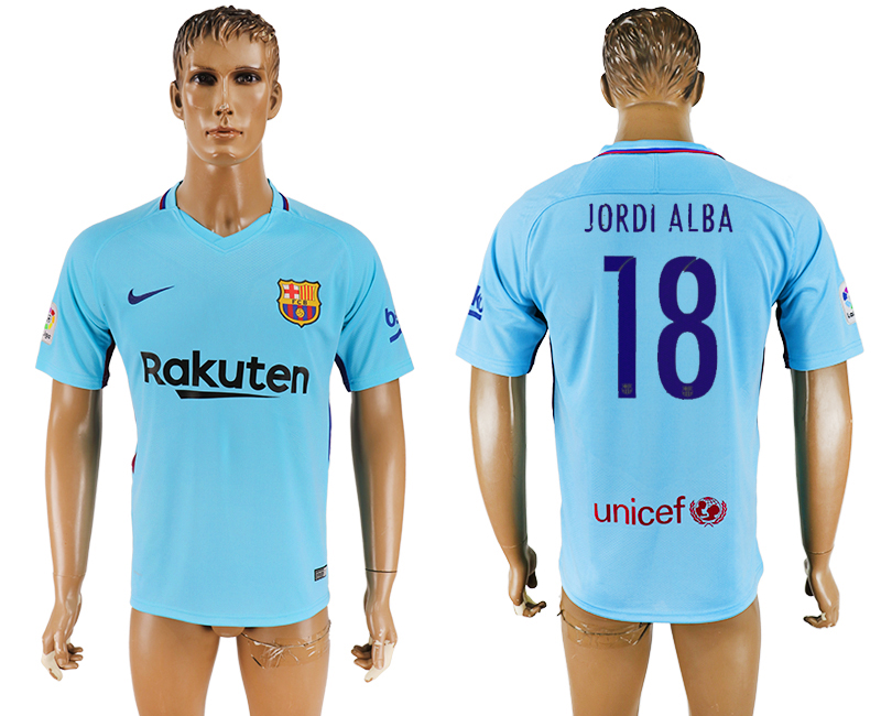 2018 Barcelona FOOTBALL JERSEYS JORDI ALBA #18 BLUE