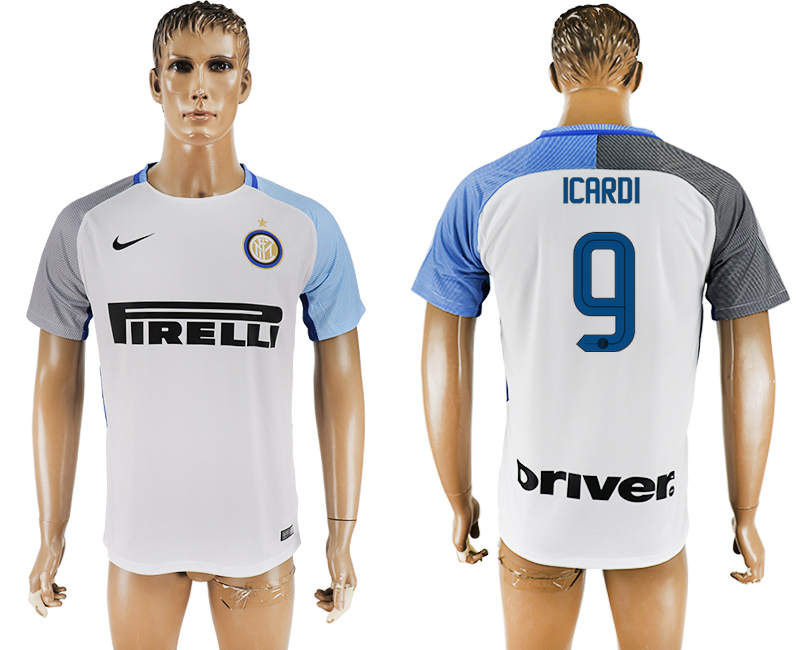 2017-2018 Inter Milano ICARDI #9 FOOTBALL JERSEY WHITE