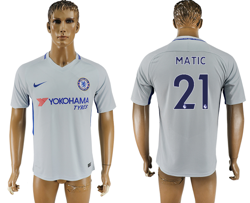 2017-2018 Chelsea Football Club MATIC #21 football jersey grey