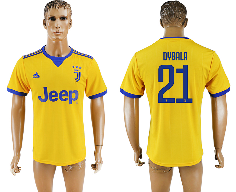 2017-2018 Juventus F.C. DYBALA #21 football jersey yellow