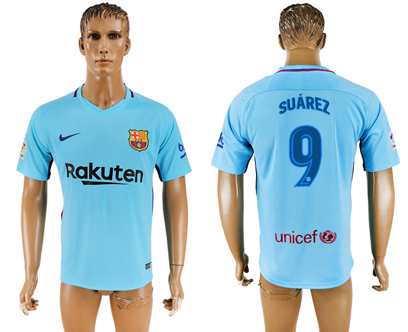 2018 Barcelona FOOTBALL JERSEYS SUAREZ #9  BLUE