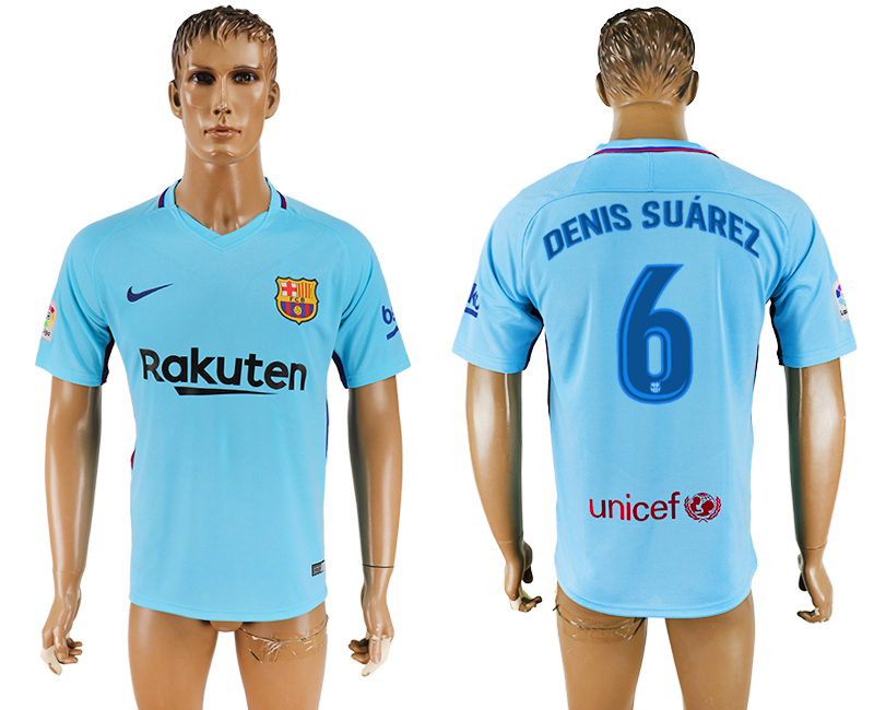 2018 Barcelona FOOTBALL JERSEYS DENIS SUAREZ #6 BLUE