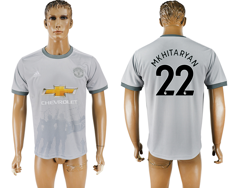 2017-2018 Manchester United MKHITARYAN #22 football jersey  grey