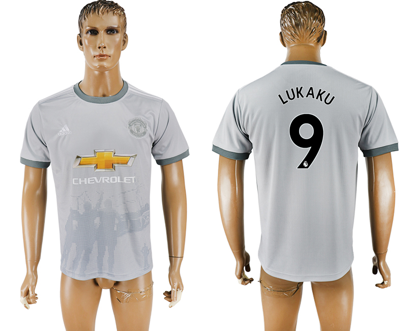 2017-2018 Manchester United LUKAKU #9 football jersey  grey