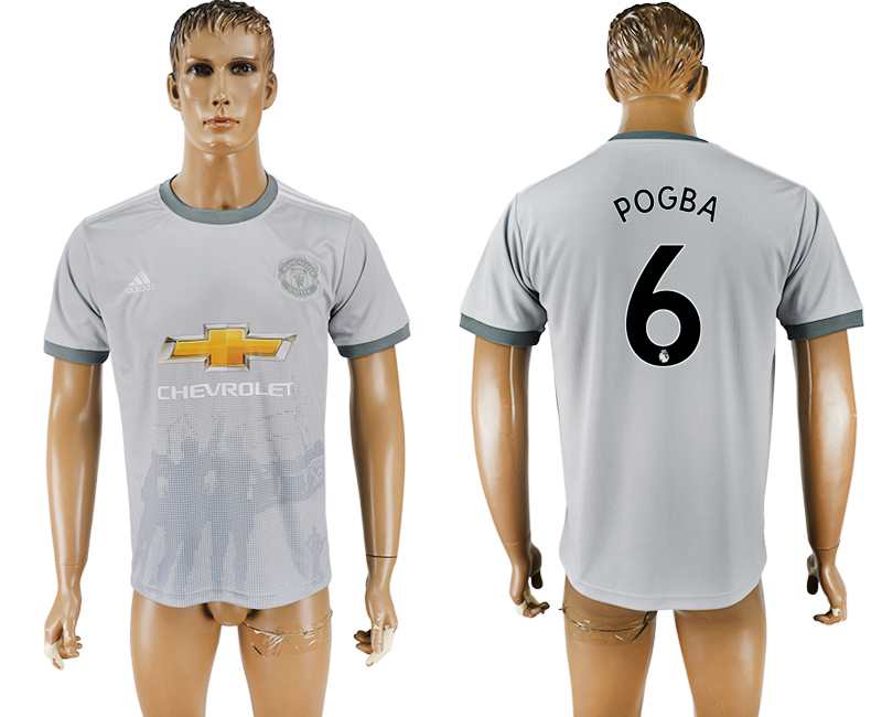 2017-2018 Manchester United POGBA #6 football jersey  grey