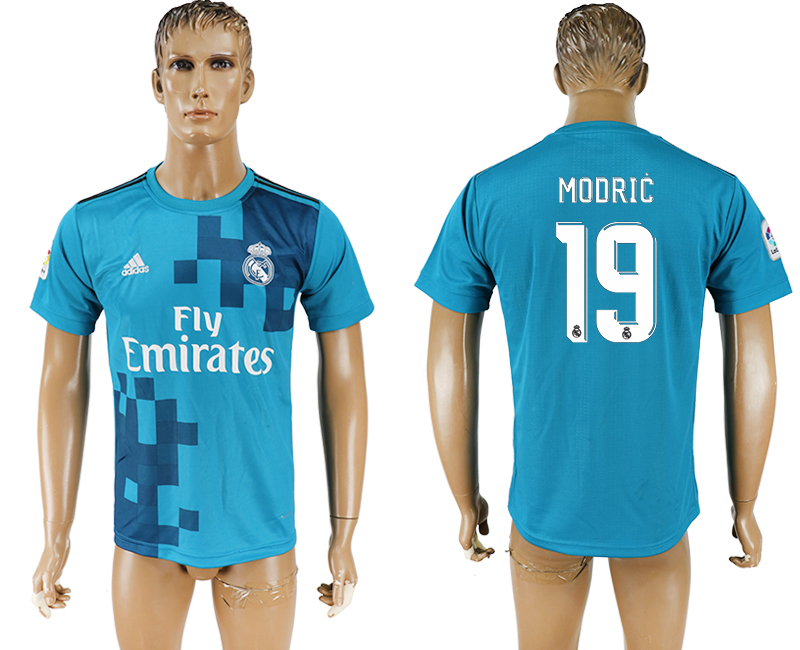 2017-2018 Real Madrid CF MODRIC #19 FOOTBALL JERSEY BLUE