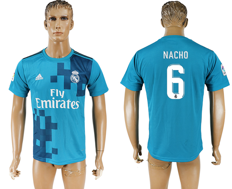 2017-2018 Real Madrid CF NACHO #6 FOOTBALL JERSEY BLUE