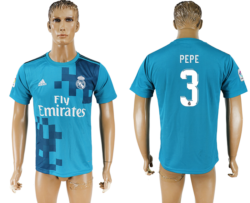 2017-2018 Real Madrid CF PEPE #3 FOOTBALL JERSEY BLUE