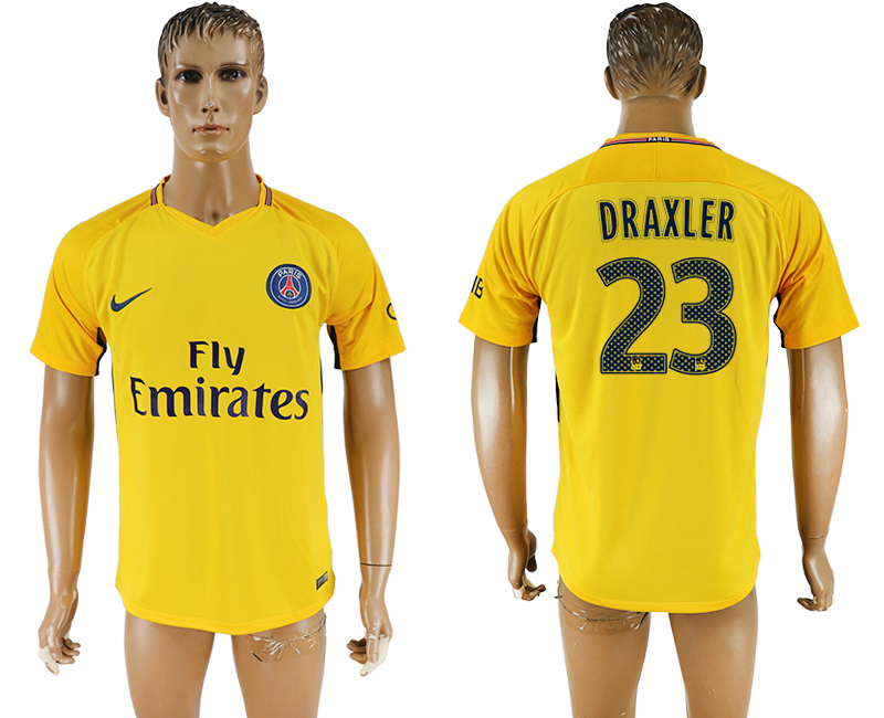 2018 PSG FOOTBALL JERSEYS DRAXLER #23 YELLOW