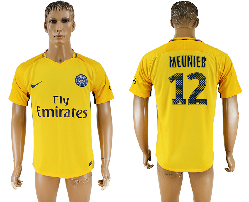 2018 PSG FOOTBALL JERSEYS MEUNIER #12 YELLOW