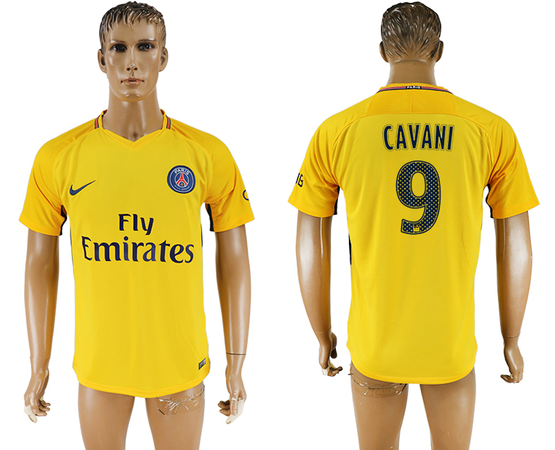 2018 PSG FOOTBALL JERSEYS CAVANI #9 YELLOW