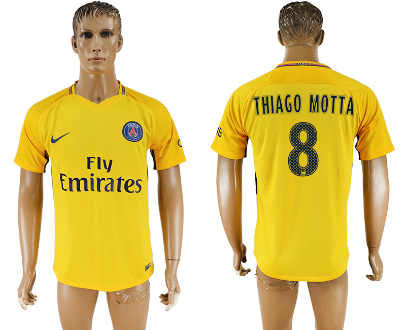 2018 PSG FOOTBALL JERSEYS THIAGO MOTTA #8 YELLOW