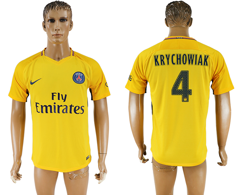 2018 PSG FOOTBALL JERSEYS STAMBOULI #4 YELLOW