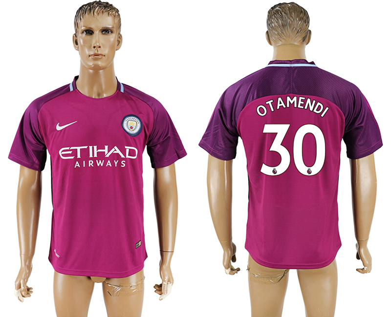 2017-2018 Manchester City F.C. OTAMENDI #30 football jersey purp