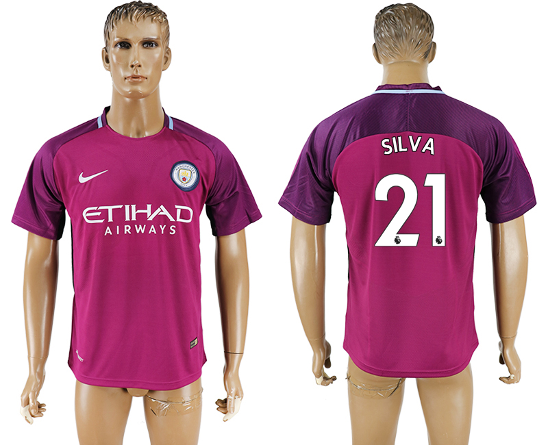 2017-2018 Manchester City F.C. SIL VA #21 football jersey purple