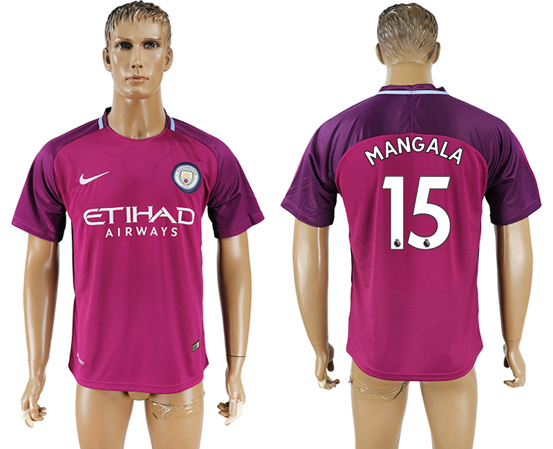 2017-2018 Manchester City F.C. MANGALA #15 football jersey purpl