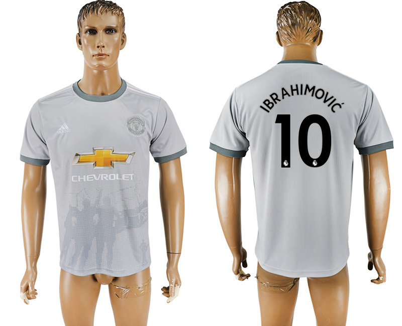 2017-2018 Manchester United IBRAHIMOVIC #10 football jersey grey