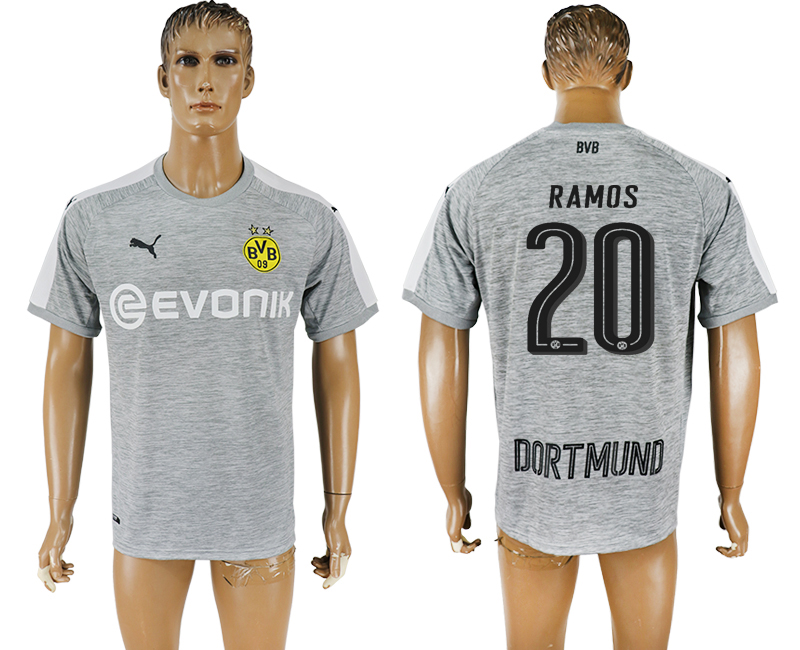 2018 Borussia Dortmund RAMOS #20 FOOTBALL JERSEY GREY