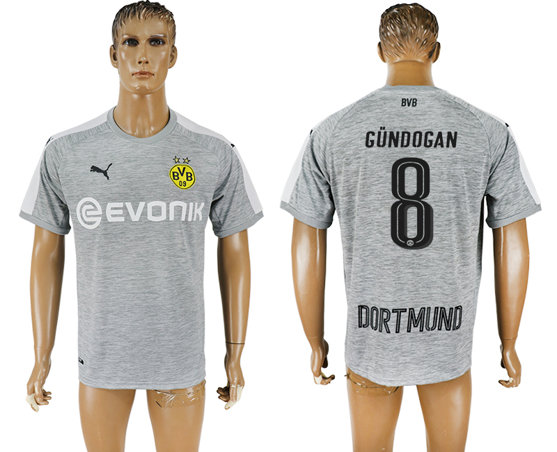 2018 Borussia Dortmund GUNDOGAN #8 FOOTBALL JERSEY GREY