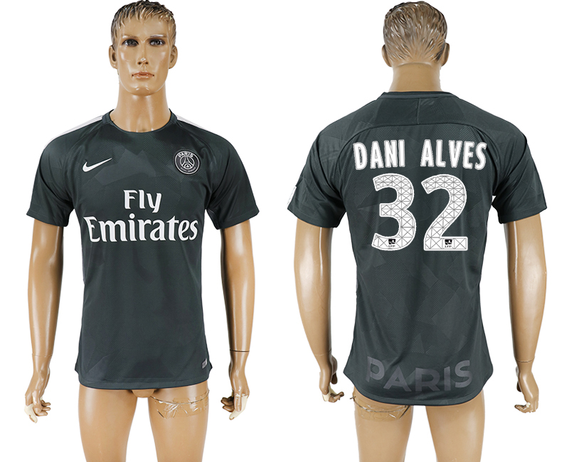 2018 PSG FOOTBALL JERSEYS DANI ALVES #32 BLACK