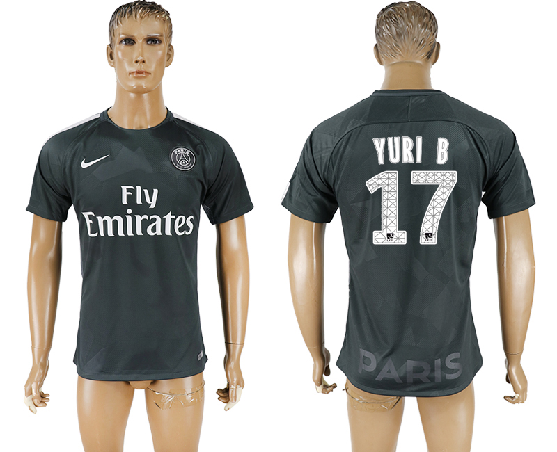 2018 PSG FOOTBALL JERSEYS YURI B #17 BLACK