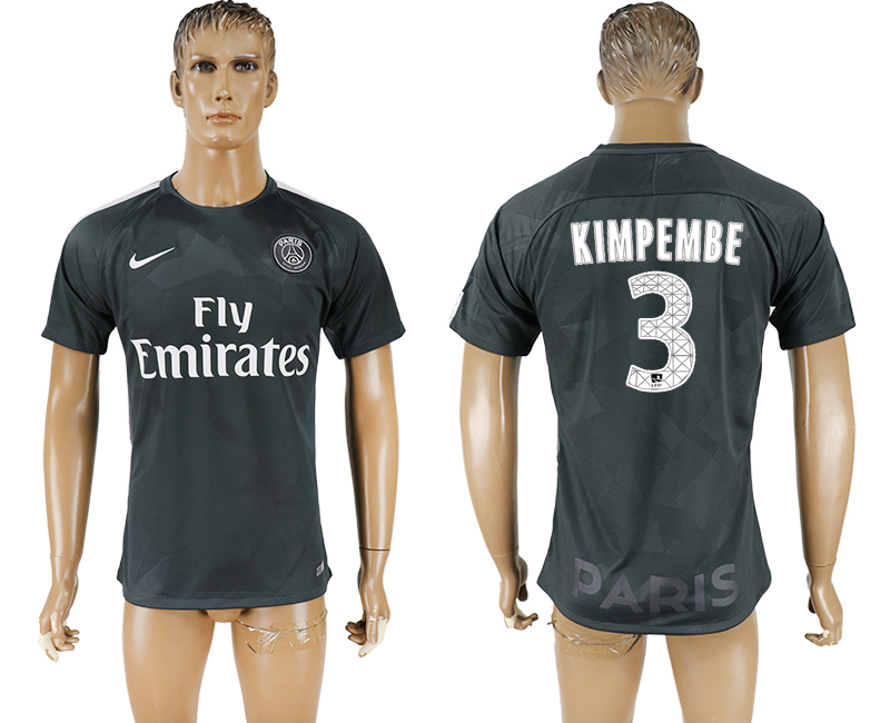 2018 PSG FOOTBALL JERSEYS KIMPEMBE #3 BLACK