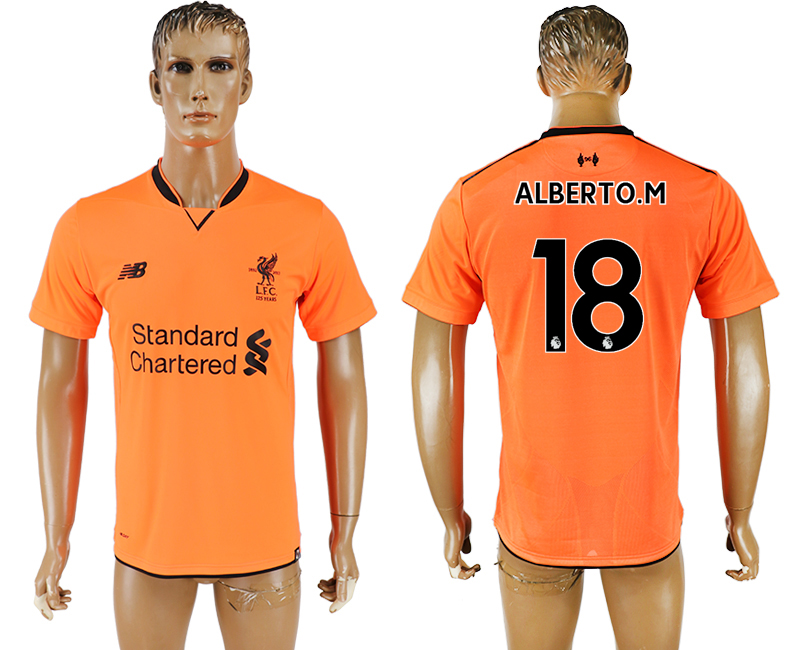 2017-2018 Liverpool ALBERTO.M #18 FOOTBALL JERSEY ORANGE