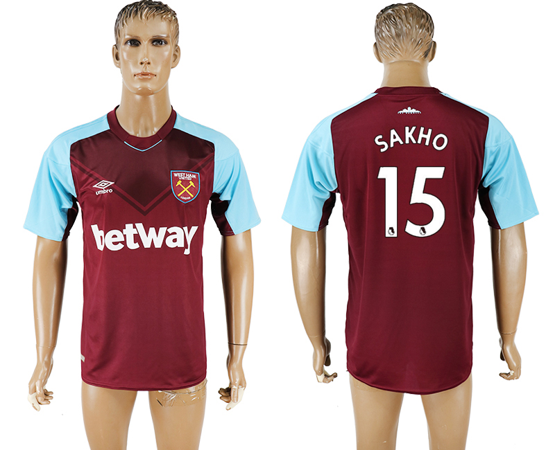 2017-2018 West Ham United Football Club SAKHO #15 football jerse