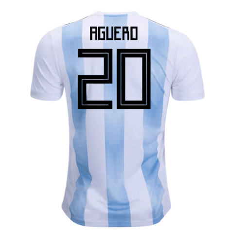 2018-19 Maillot Argentina domicile (aguero 20) Blanco Bleu