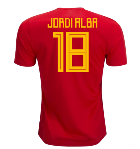 2018-19 Maillot Espagne domicile (jordi alba 18) Rouge