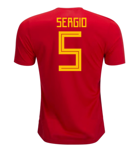 2018-19 Maillot Espagne domicile (sergio 5) Rouge