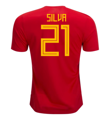 2018-19 Maillot Espagne domicile (silva 21) Rouge