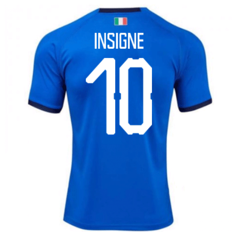 2018-19 Maillot Italie domicile (insigne 10) Bleu