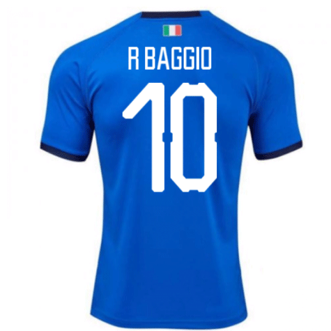 2018-19 Maillot Italie domicile (r baggio 10) Bleu