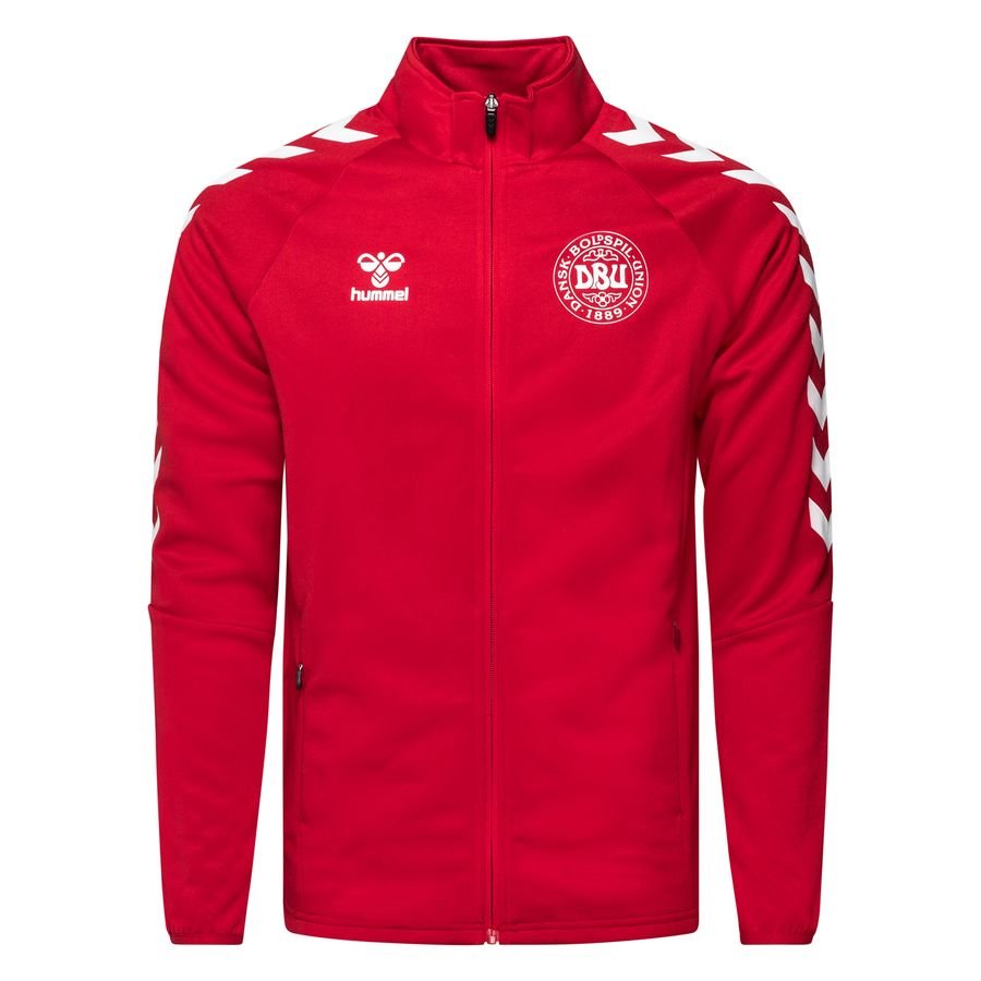 Denmark Jacket Tracksuit Fan Zip EURO 2020 - Tango Red