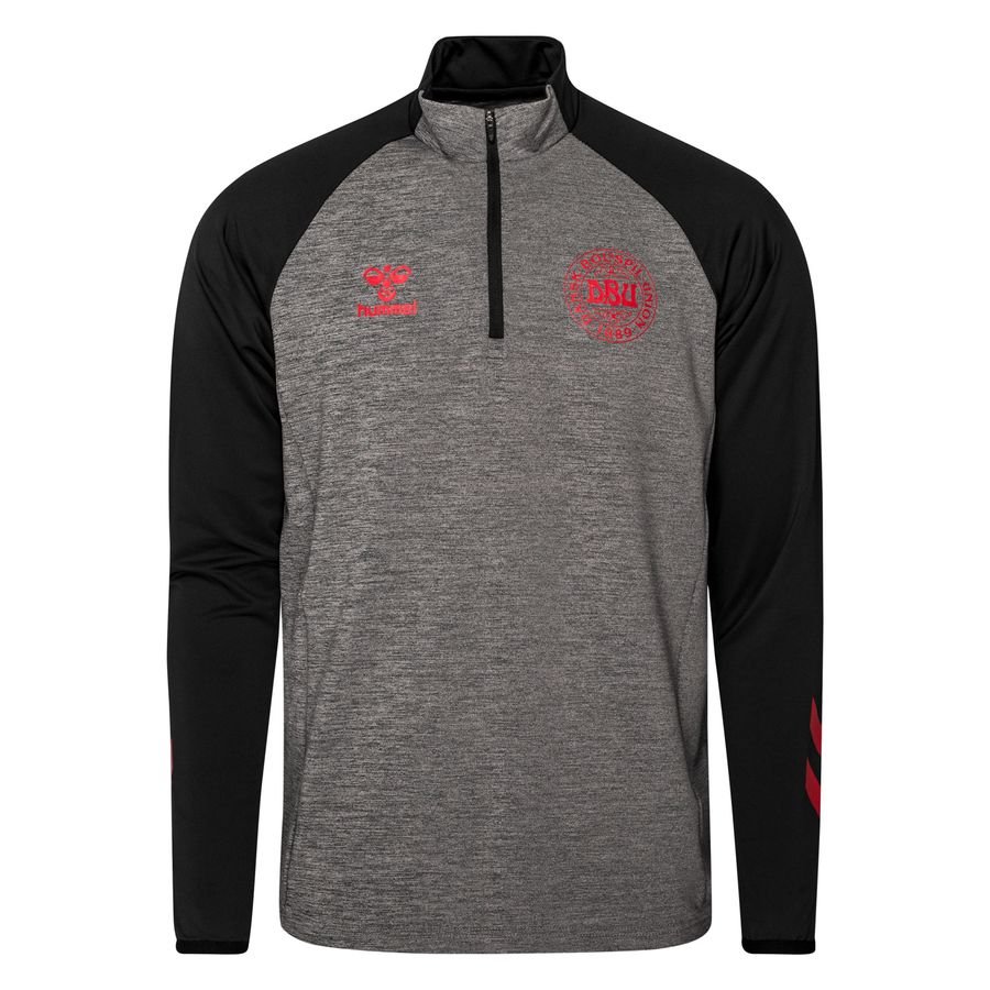 Denmark Training Shirt Tracksuit Pro Half Zip EURO 2020 - Dark Grey Melange/Black