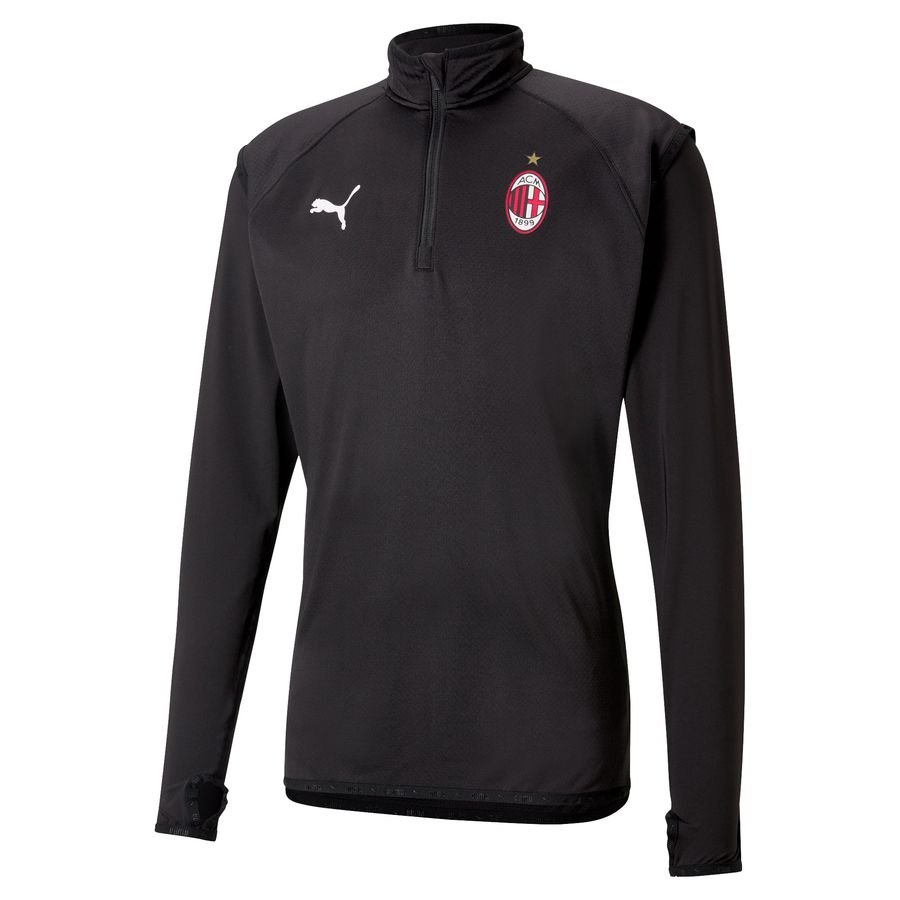 Milan Training Shirt Tracksuit Midlayer Warm Up - Black/Tango Red