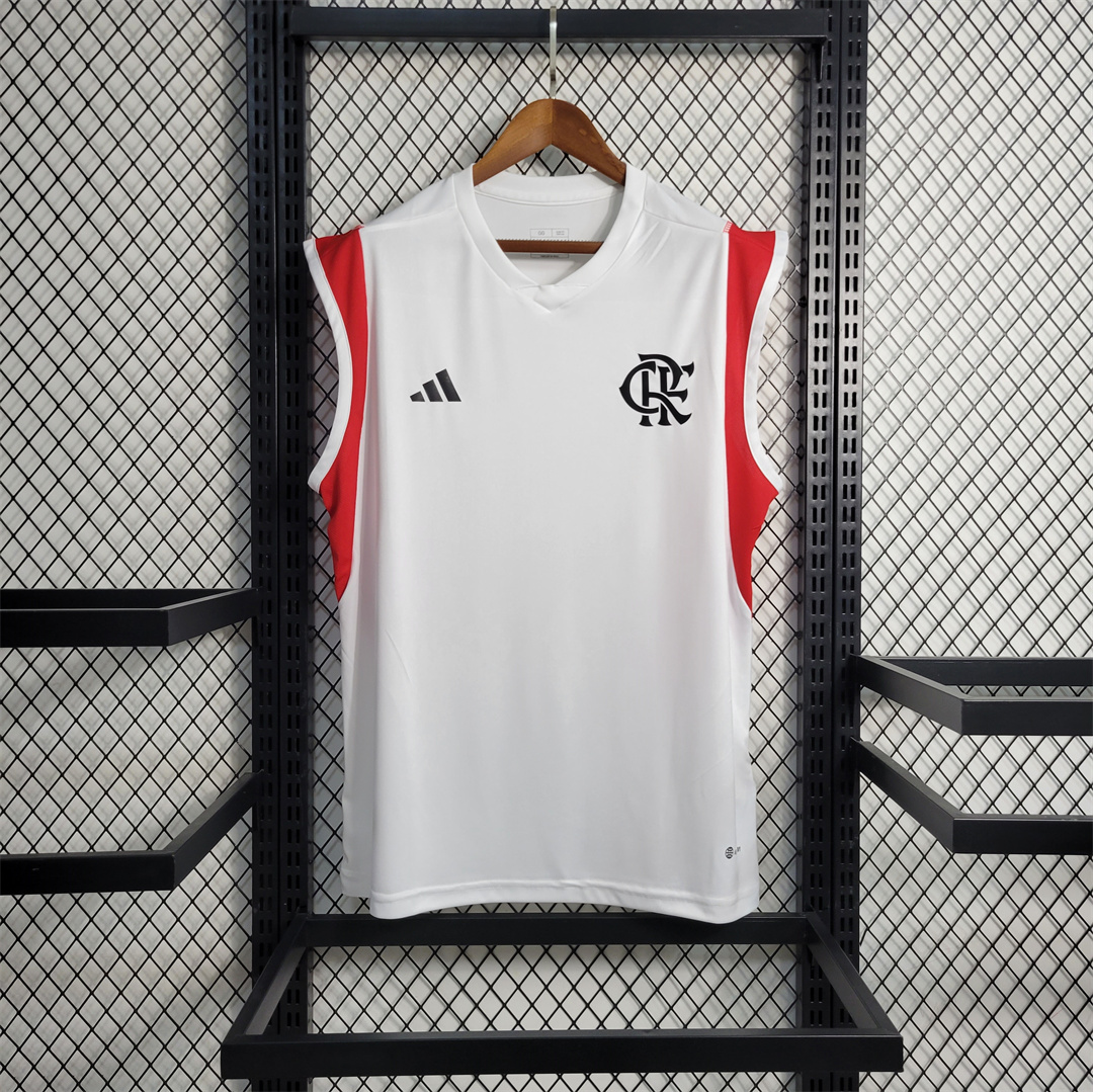 Flamengo Maillot Vetements de Entrainement Blanc Gilet 2023-2024