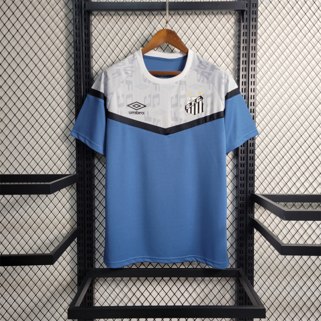 Santos Maillot Vetements de Entrainement Bleu Clair 2023-2024