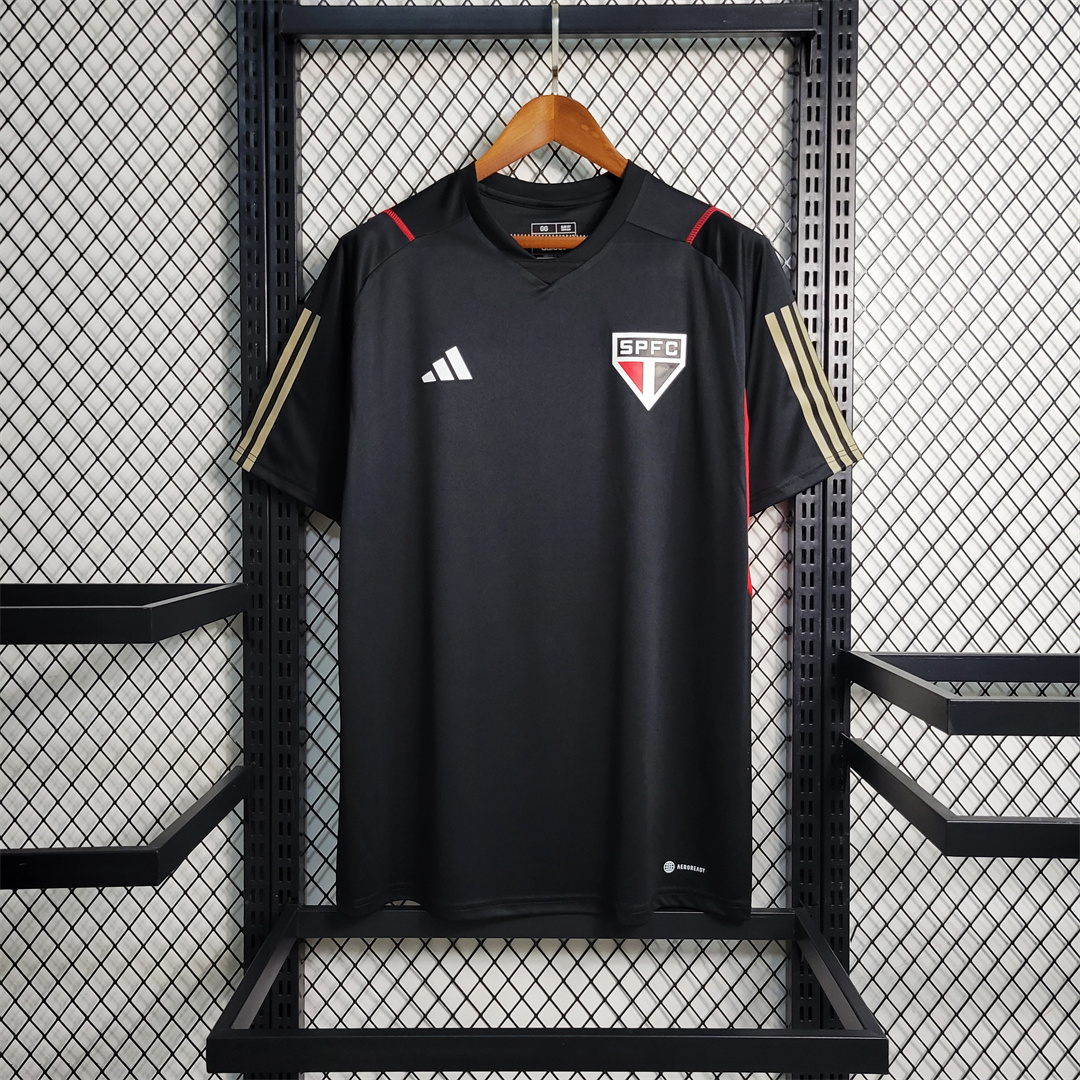 Sao Paulo Noir Maillot Vetements de Entrainement 2023-2024