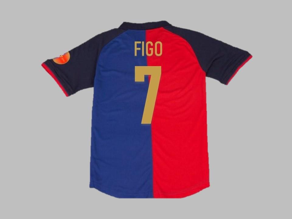 Fc Barcelona 1999 Figo 7 Home Football 100 Years Shirt