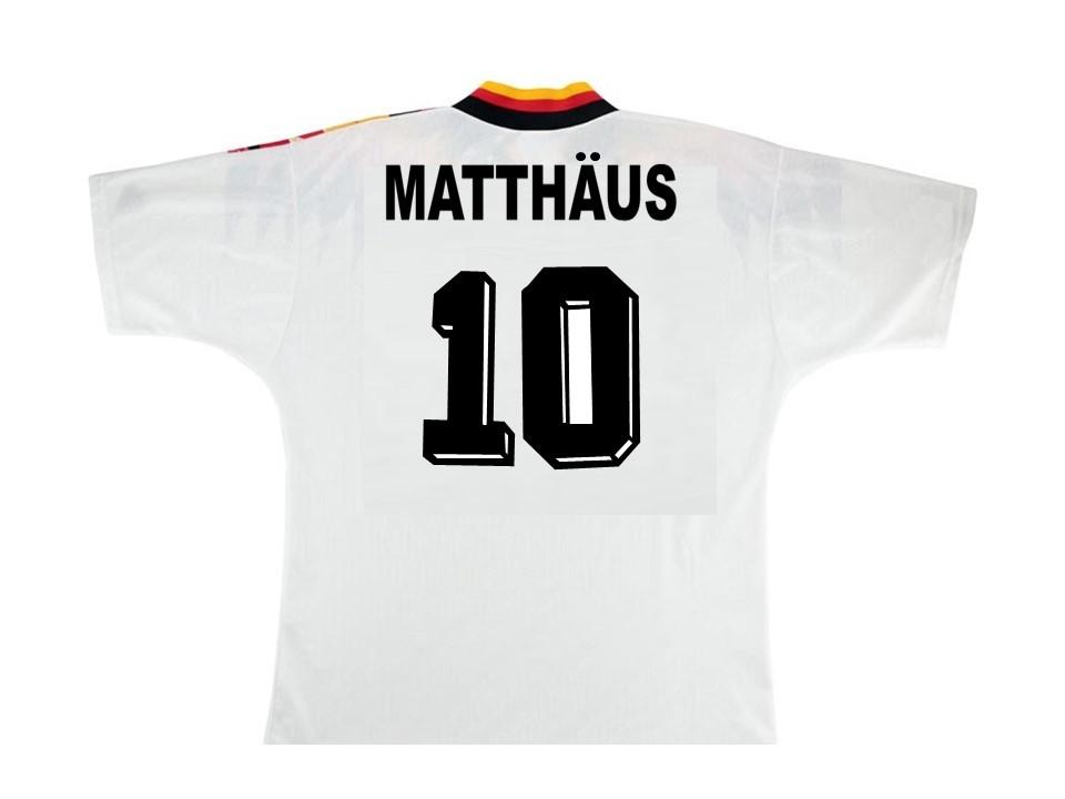 Germany 1990 Matthaus 10 World Cup Home Football Shirt Soccer Jersey