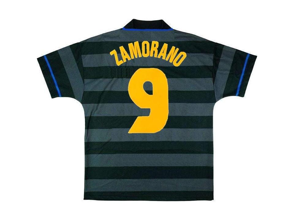 Inter Milan 1997 1998 Zamorano 9 Home Football Shirt Soccer Jersey
