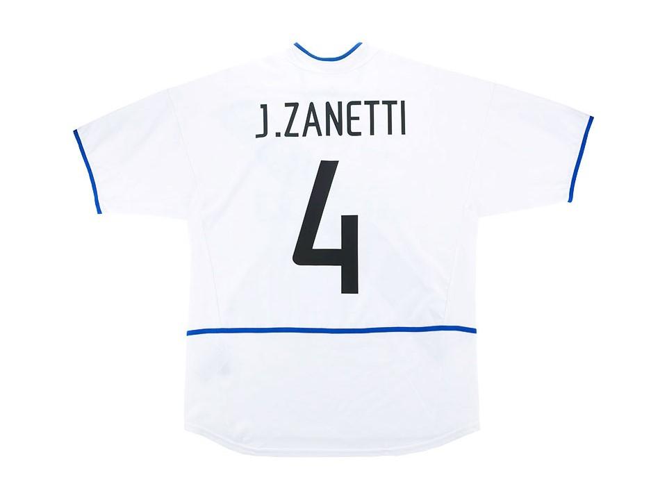 Inter Milan 2002 2003 J. Zanetti 4 Football Shirt Soccer Jersey