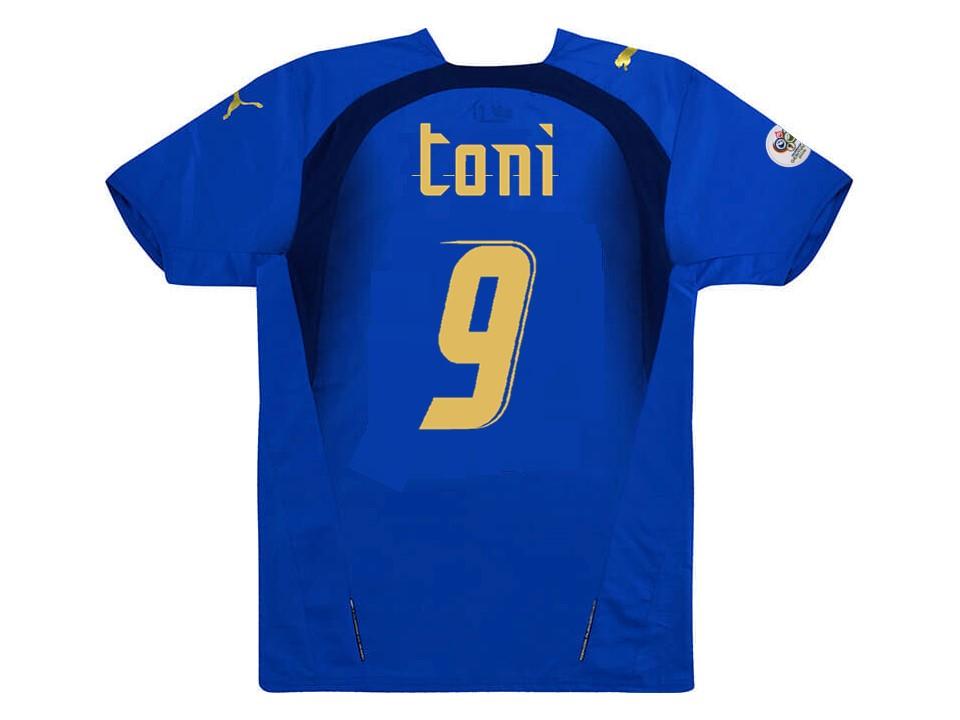 Italy 2006 Toni 9 World Cup Home Jersey