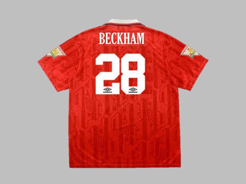 Manchester United 1992 1994 Beckham 28 Home Shirt