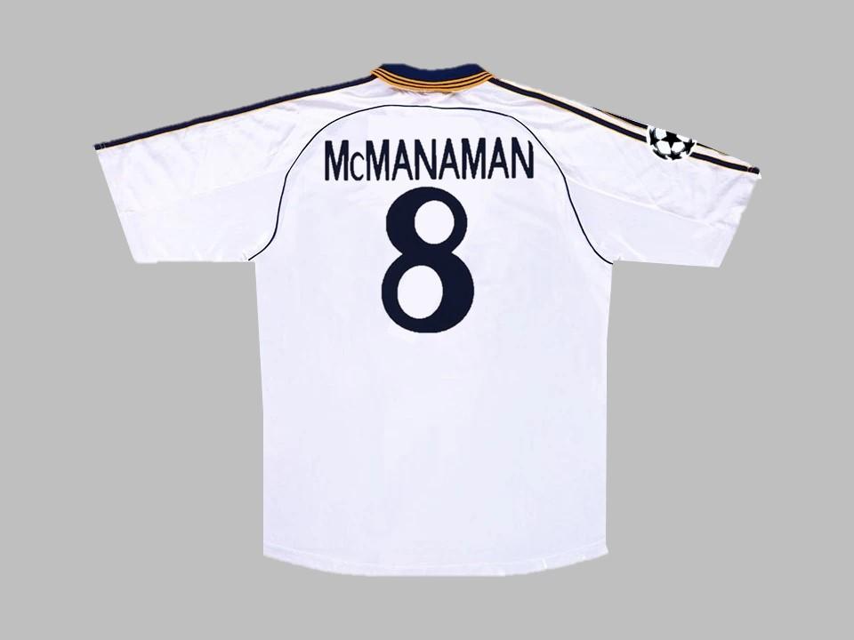 Real Madrid 1999 2000 Mc Manaman 8 Home Champions Shirt