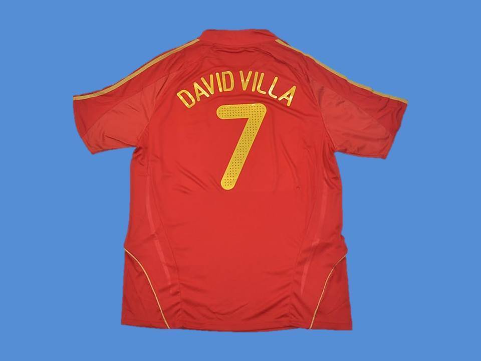 Spain 2008 Espaa Villa 7 Euro Cup Home Jersey