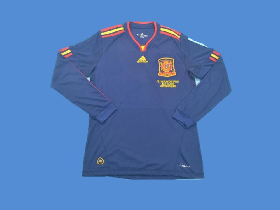 Spain 2010 Away Long Sleeves Home Jersey